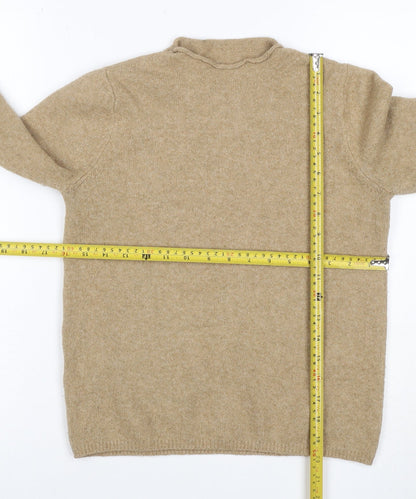 Mango Women Beige S Roll Neck Raglan Knit Wool Blend Jumper