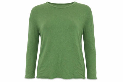 H&M Women Green Size 10 Fine Knit Angora Blend Round Neck Jumper