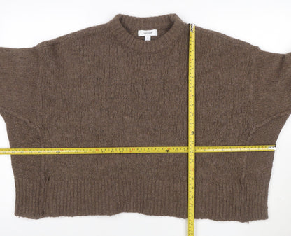 Topshop Women’s Brown Size 12 Roll Neck Oversized Knit Jumper
