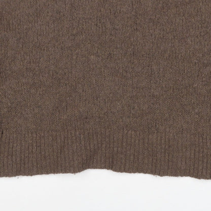Topshop Women’s Brown Size 12 Roll Neck Oversized Knit Jumper