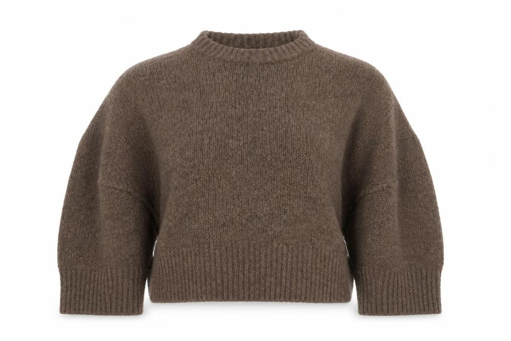 Topshop Women’s Brown Size 12 Roll Neck Oversized Knit Jumper