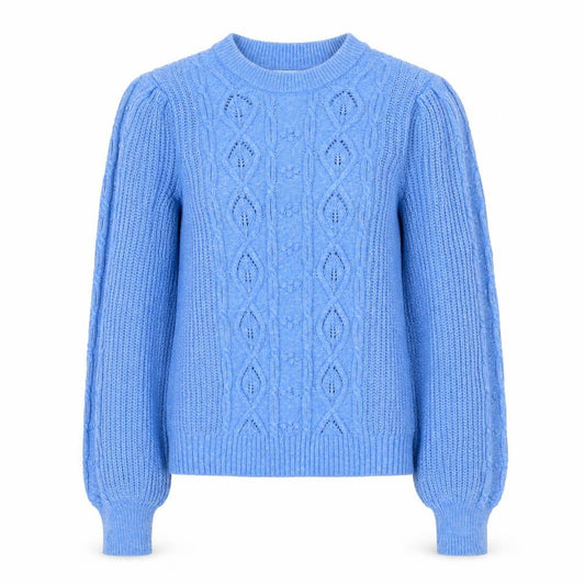 Per Una Women Blue UK 6 Cable Knit Crew Neck Jumper
