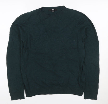 UNIQLO Men’s Green Cashmere Crew Neck Pullover Jumper Size S