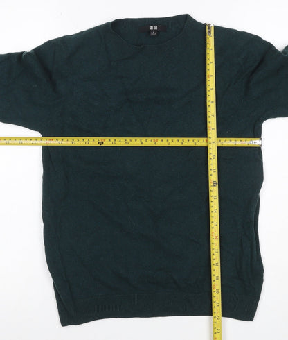 UNIQLO Men’s Green Cashmere Crew Neck Pullover Jumper Size S