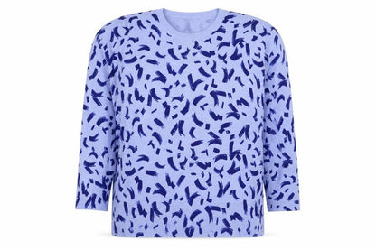 Marks & Spencer Women Blue Size 20 Brushstroke Knit Crew Neck Jumper