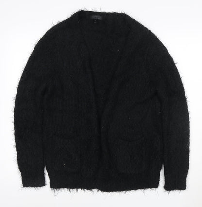 Topshop Women’s Black Fuzzy Knit Crew Neck Jumper UK 8