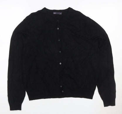 Marks and Spencer Women’s Black Size 18 Round Neck Button Cardigan