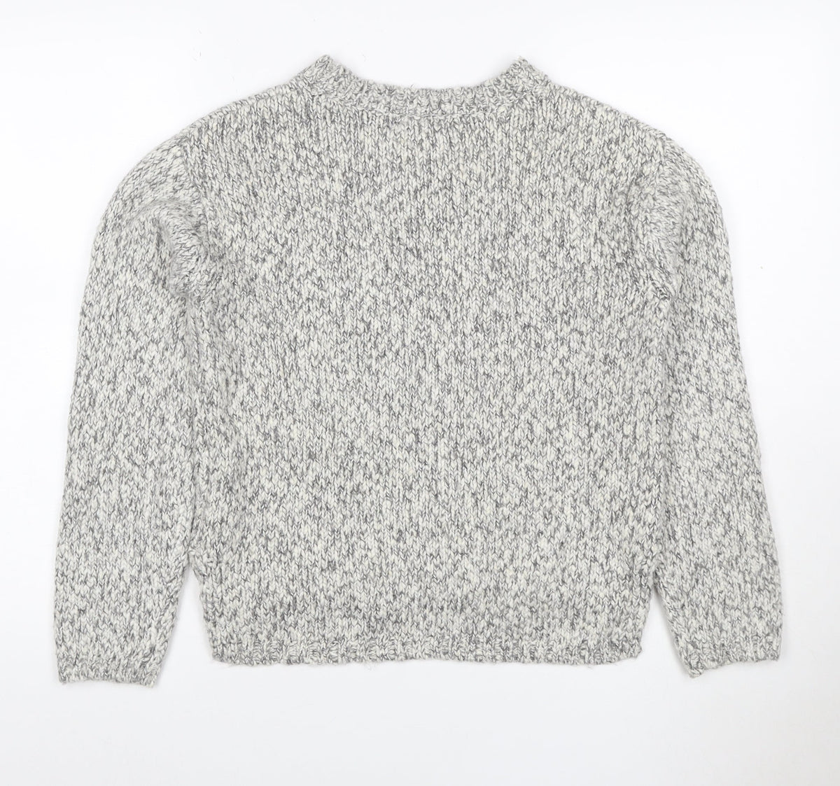 Marks & Spencer Women Grey M Chunky Knit Raglan Pullover Jumper