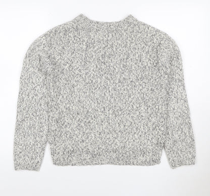 Marks & Spencer Women Grey M Chunky Knit Raglan Pullover Jumper