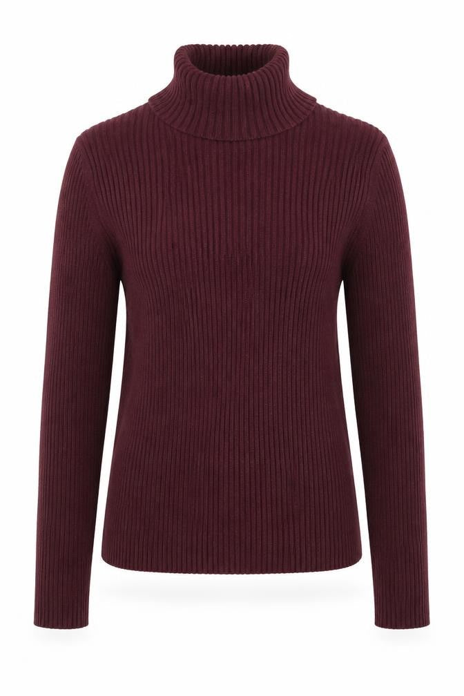 Liz Lange Maternity Women Brown M Rib Knit Roll Neck Jumper
