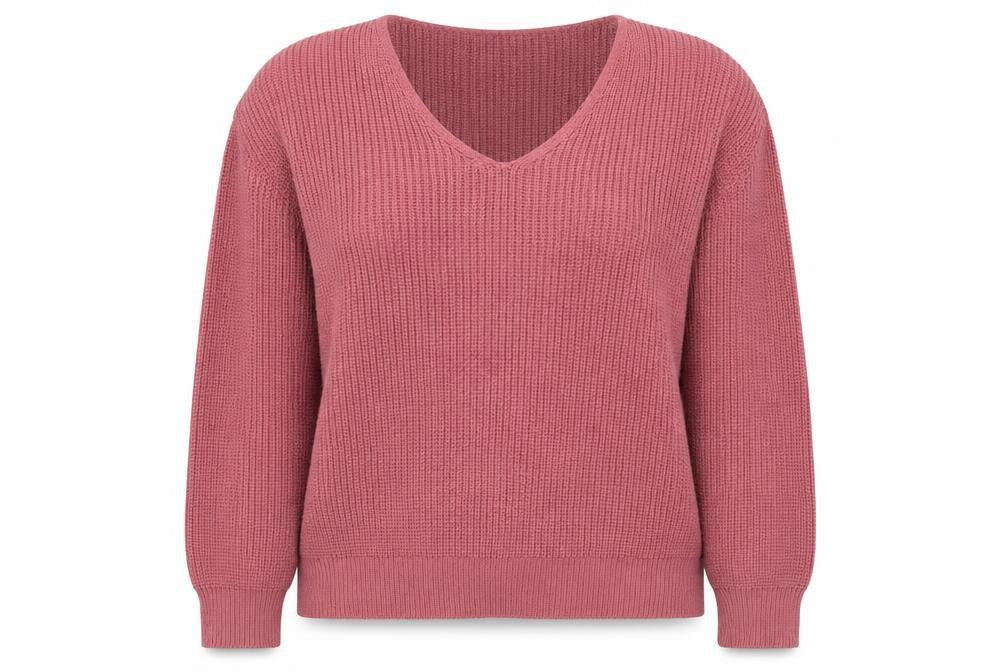 Very Women’s Pink Size 10 V-Neck Rib Knit Pullover Jumper