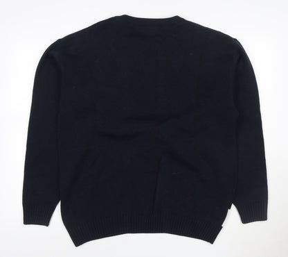 Christmas Jumper King Men’s Blue XL Snowman Crew Neck Knit Pullover