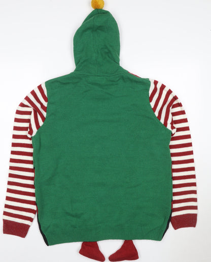 Next Women Multicoloured UK 16 Hooded Elf Christmas Henley Jumper