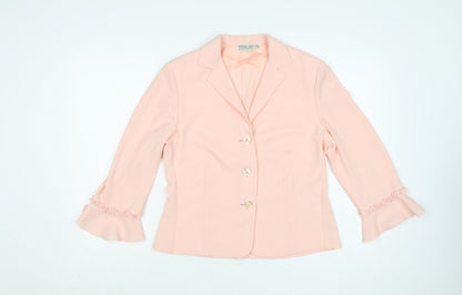 Gold by Michael H Women’s Pink UK 10 Tailored 3 Button Blazer Jacket