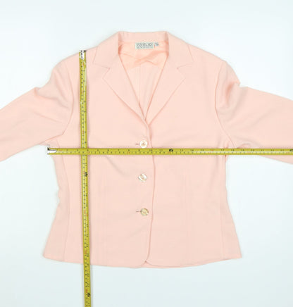 Gold by Michael H Women’s Pink UK 10 Tailored 3 Button Blazer Jacket