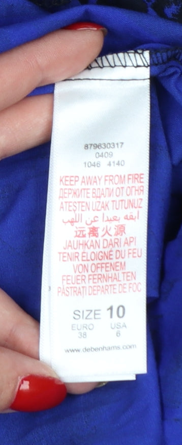 Brand and care label for Red Herring Women’s Blue Floral Fit & Flare Belted Dress UK 10