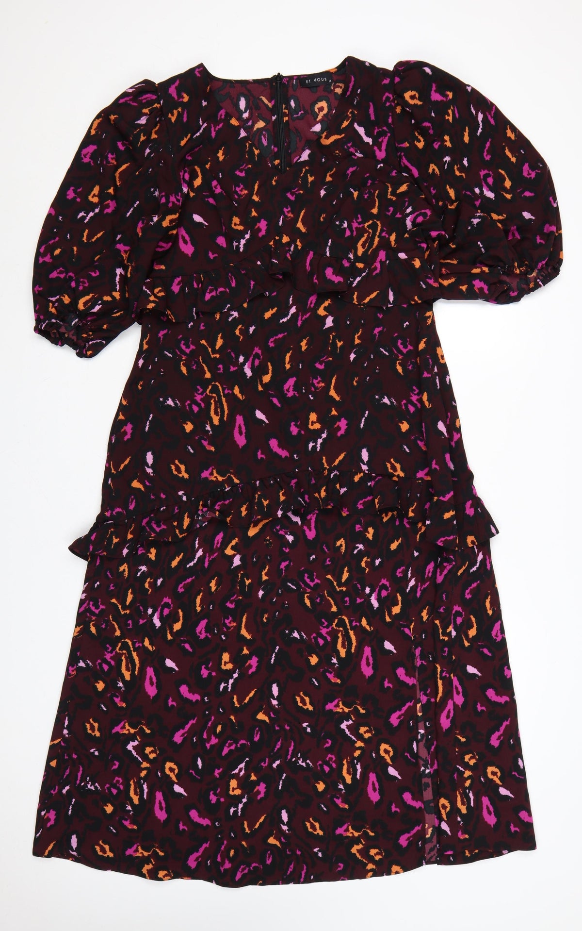 Et Vous Women Multicoloured Animal Print Size 14 Fit & Flare Dress