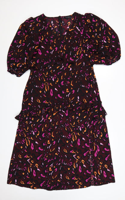 Et Vous Women Multicoloured Animal Print Size 14 Fit & Flare Dress
