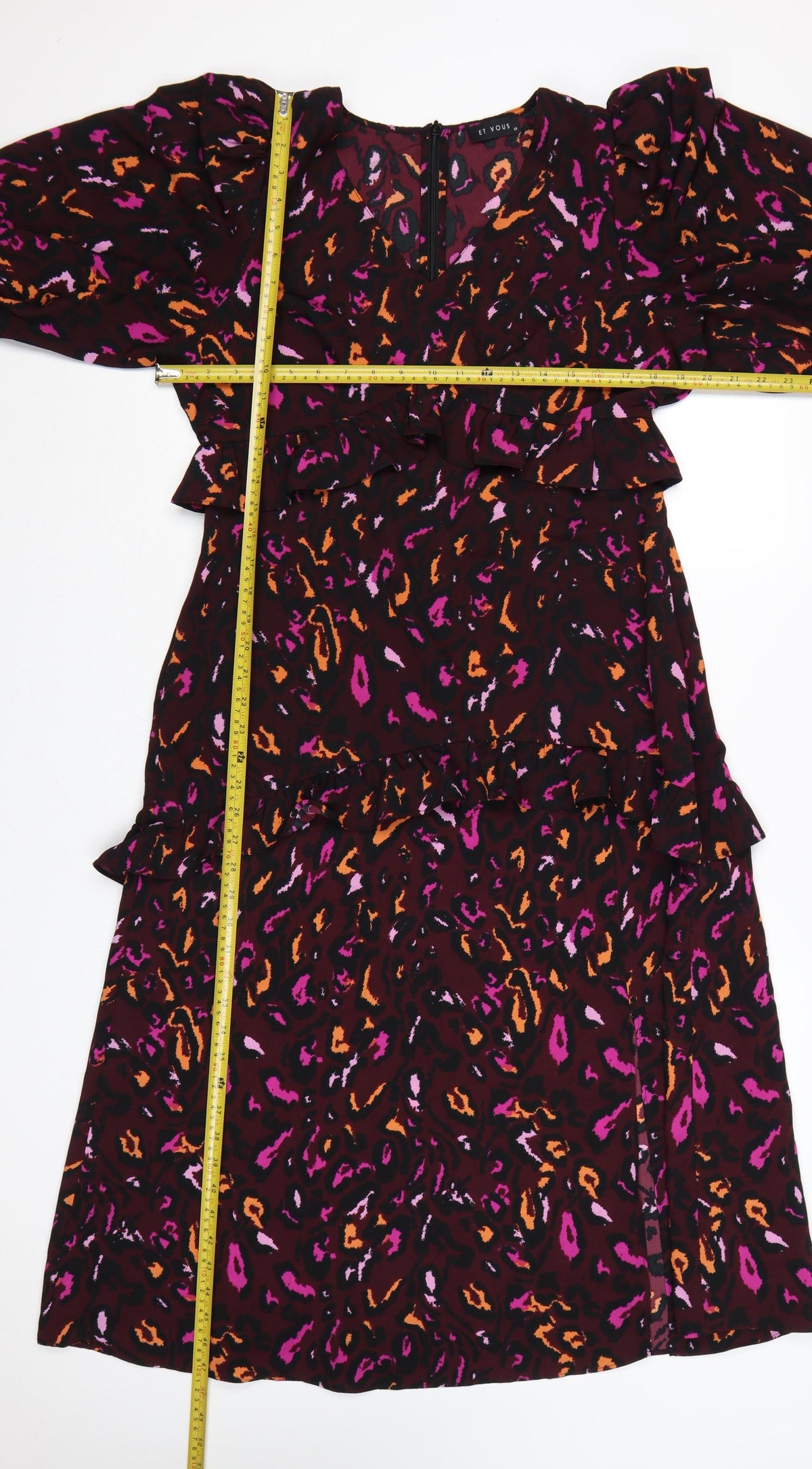 Et Vous Women Multicoloured Animal Print Size 14 Fit & Flare Dress