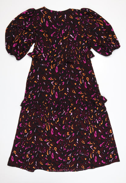 Et Vous Women Multicoloured Animal Print Size 14 Fit & Flare Dress