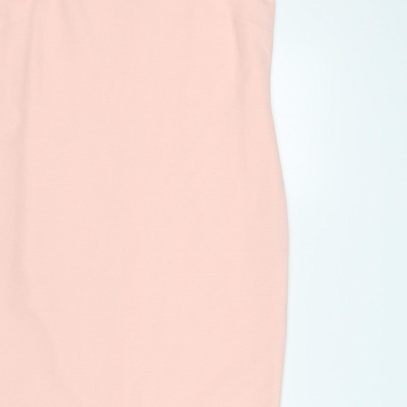 Gold Women’s Pink Size 10 Long Mermaid V-Neck Ruffle Dress