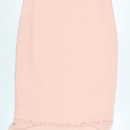 Gold Women’s Pink Size 10 Long Mermaid V-Neck Ruffle Dress