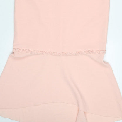 Gold Women’s Pink Size 10 Long Mermaid V-Neck Ruffle Dress