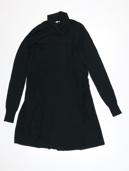 Phase Eight Women Black UK 8 Longline Open Knit Cardigan Collared