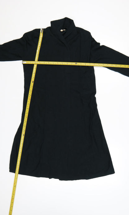 Phase Eight Women Black UK 8 Longline Open Knit Cardigan Collared