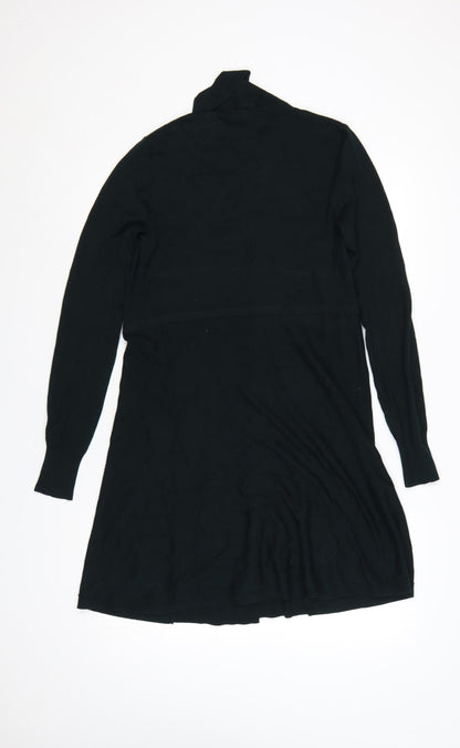 Phase Eight Women Black UK 8 Longline Open Knit Cardigan Collared