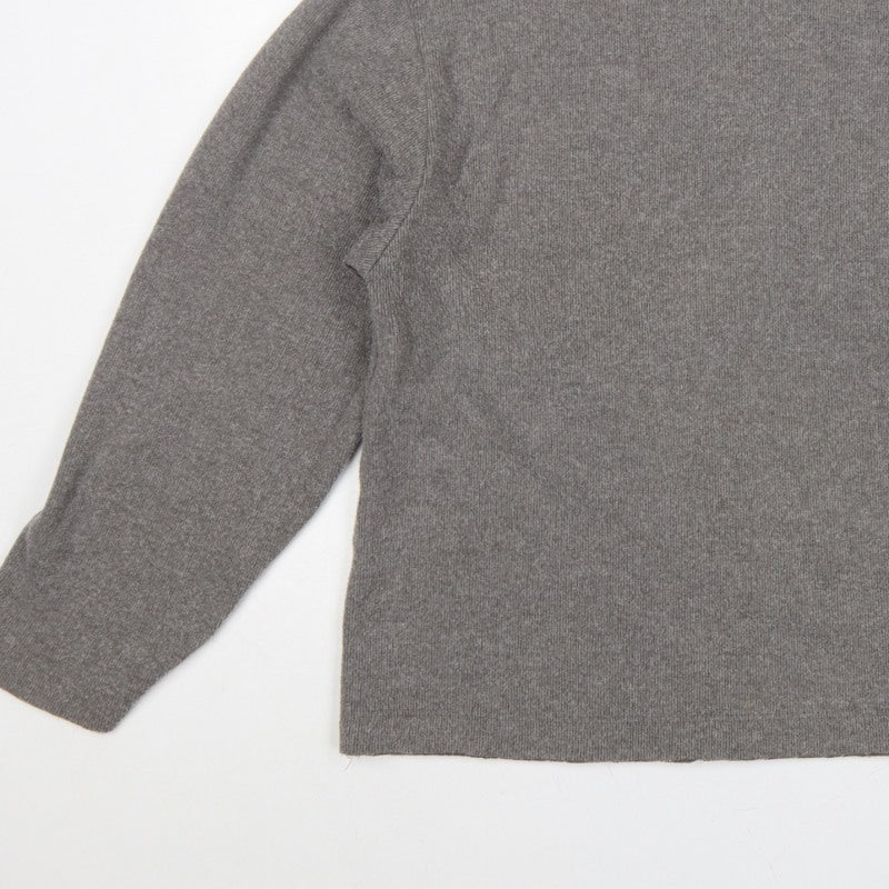 Zara Women Grey L Fine Knit Crew Neck Long Sleeve Pullover Jumper