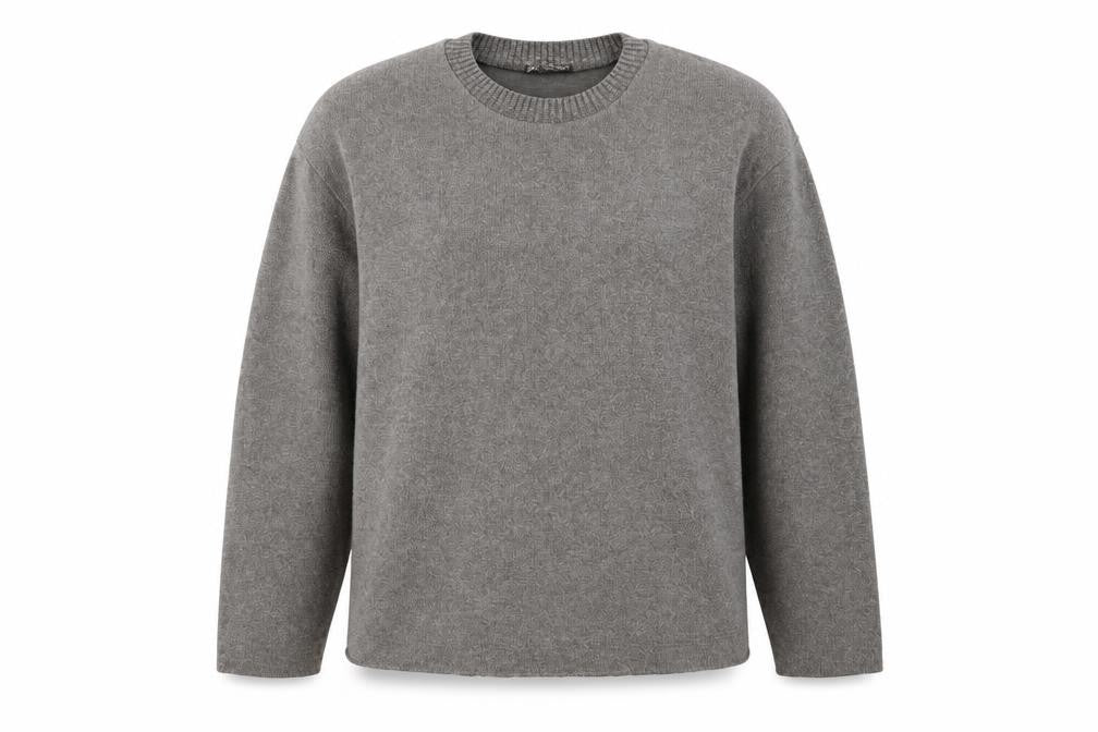 Zara Women Grey L Fine Knit Crew Neck Long Sleeve Pullover Jumper