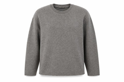 Zara Women Grey L Fine Knit Crew Neck Long Sleeve Pullover Jumper
