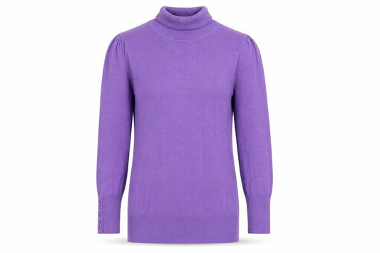 Wallis Women Purple Size 10 Roll Neck Tunic Jumper Viscose Knit