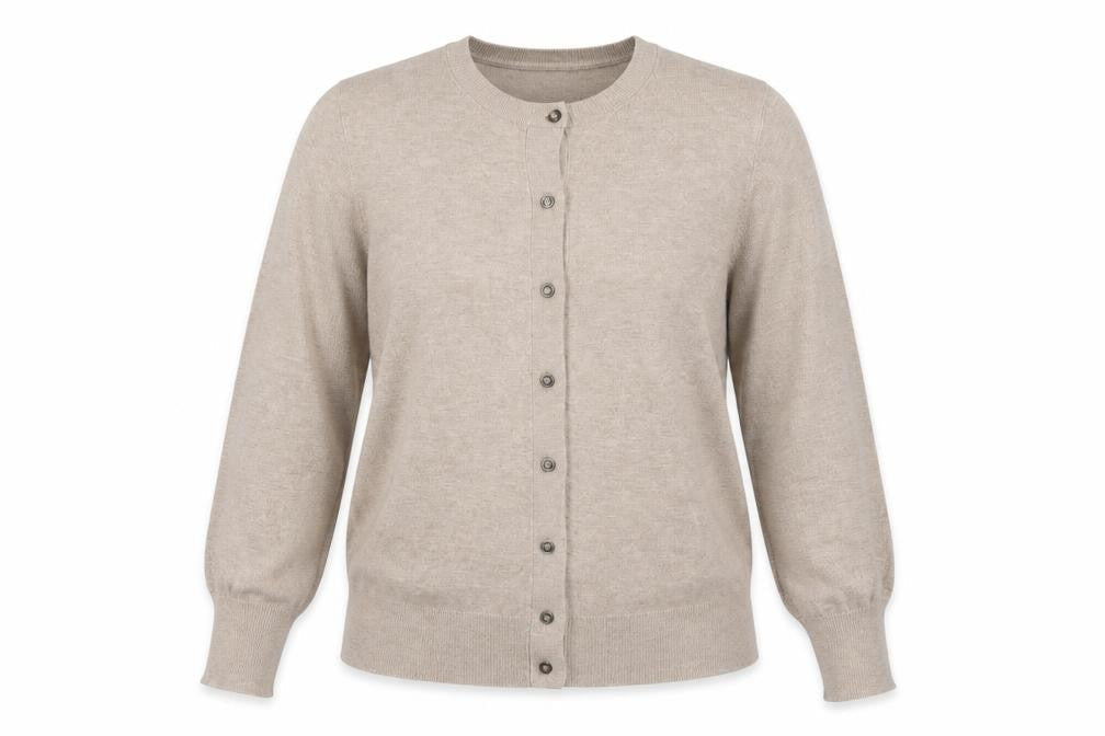 Marks and Spencer Women Beige Size 12 Viscose Blend Button Cardigan