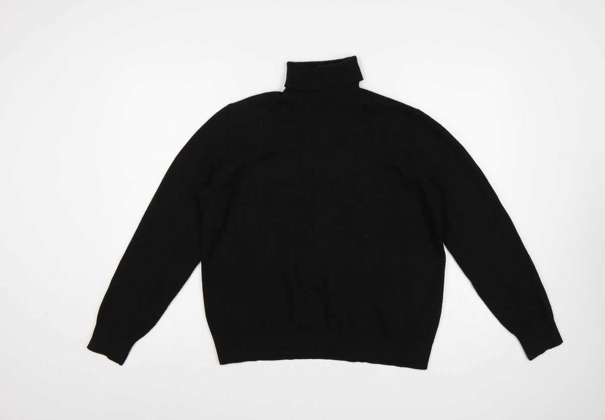 Marks and Spencer Women Black M Roll Neck Knit Jumper Long Sleeve