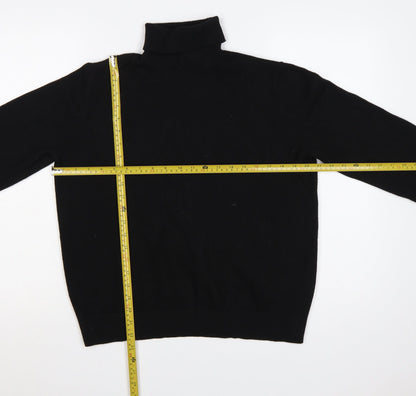 Marks and Spencer Women Black M Roll Neck Knit Jumper Long Sleeve