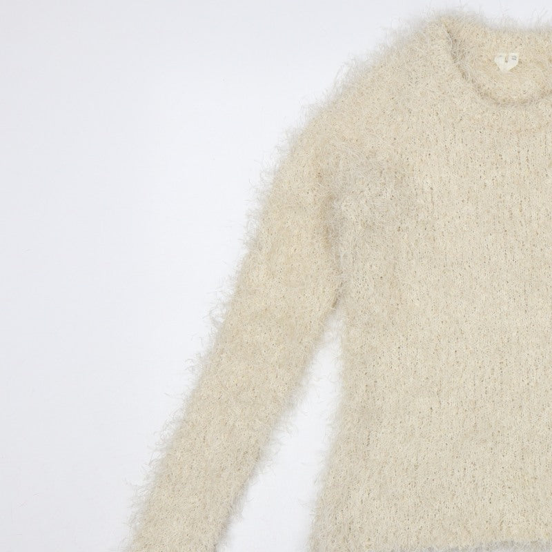 ARKET Women Ivory Fluffy Knit Jumper UK 12 EU M Long Sleeve