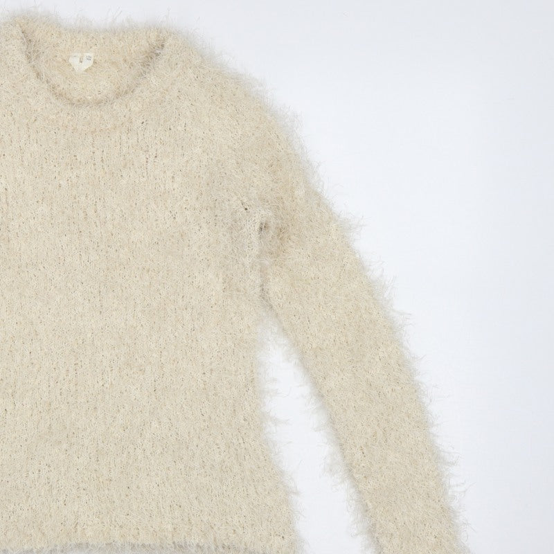 ARKET Women Ivory Fluffy Knit Jumper UK 12 EU M Long Sleeve