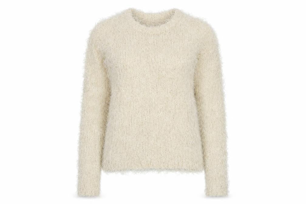 ARKET Women Ivory Fluffy Knit Jumper UK 12 EU M Long Sleeve
