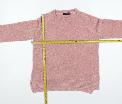 F&F Women’s Pink Size 10 Crew Neck Knit Pocket Jumper