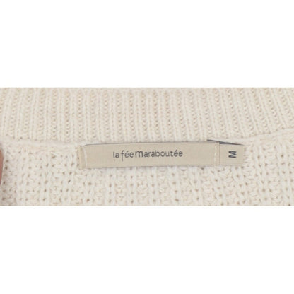 La Fée Maraboutée Women Ivory M Cable-Knit V-Neck Sleeveless Vest