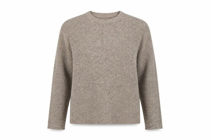 Marks & Spencer Women Beige XL Rib Knit Crew Neck Pullover Jumper