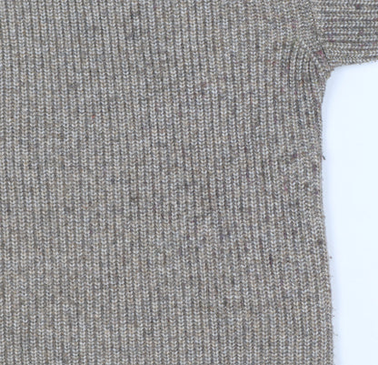 Marks & Spencer Women Beige XL Rib Knit Crew Neck Pullover Jumper