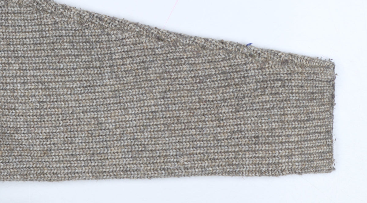 Marks & Spencer Women Beige XL Rib Knit Crew Neck Pullover Jumper