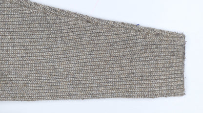 Marks & Spencer Women Beige XL Rib Knit Crew Neck Pullover Jumper