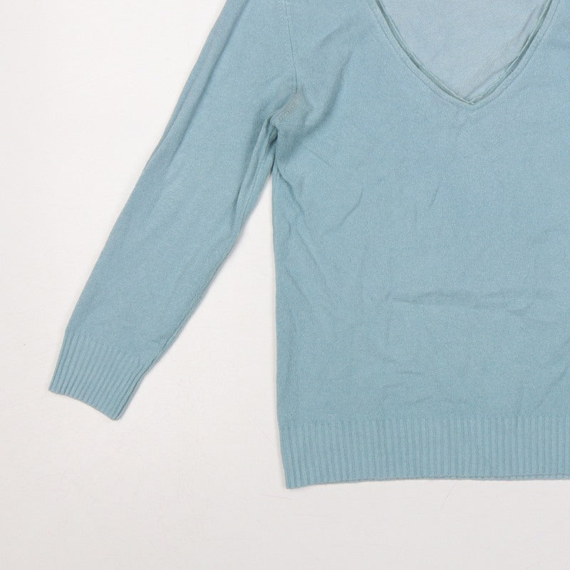 Per Una Women’s Blue Size 10 V-Neck Fine Knit Pullover Jumper