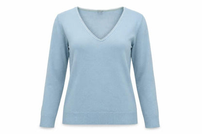 Per Una Women’s Blue Size 10 V-Neck Fine Knit Pullover Jumper