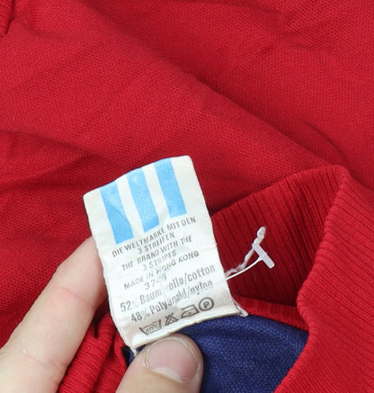 Adidas Men’s Red Blue XL Vintage Track Jacket Full Zip 3 Stripe