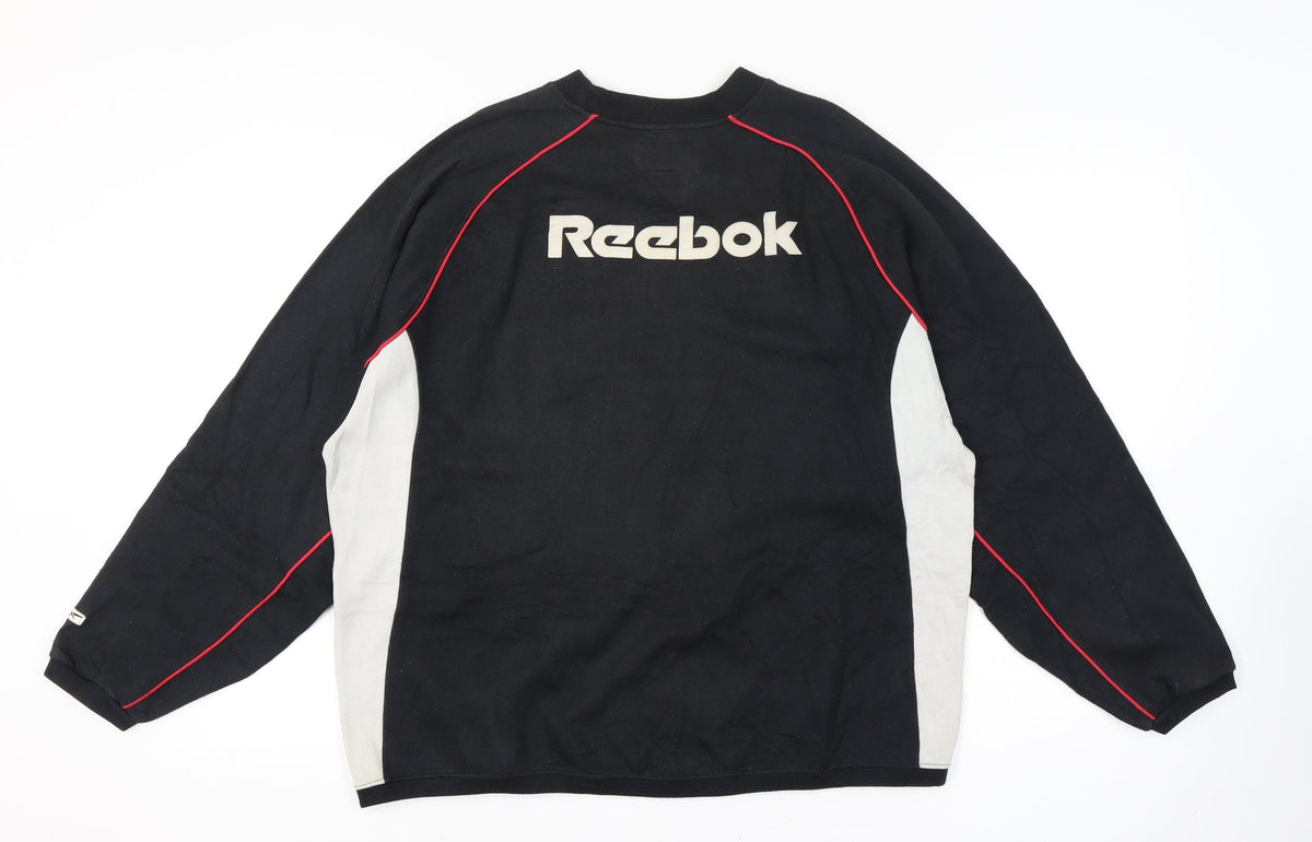 Reebok Men’s Black XL Wales Rugby WRU Crew Neck Sweatshirt